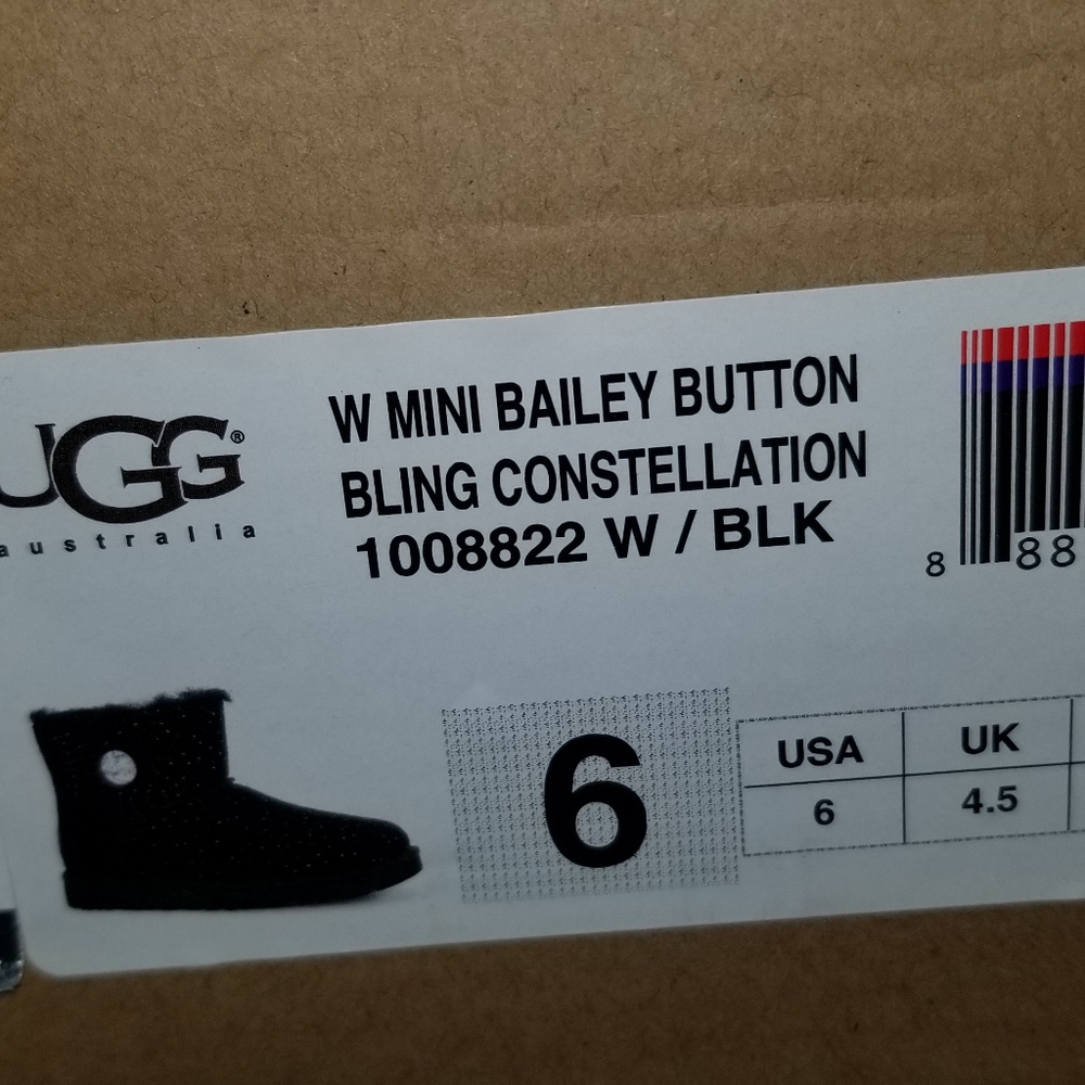Ugg Mini Bailey Button Bling Constellation Black - image 4